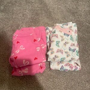 Wonder Nation Pink and White Butterfly Pajama Set